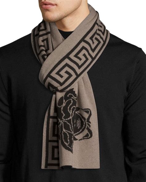 versace scarf mens black|versace men's scarf sale.